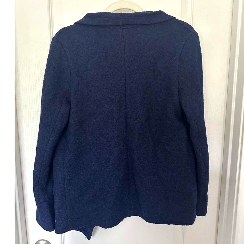 BB Dakota Navy Blue Wool Blend Draped Waterfall Open Front Blazer- Size XS - Picture 5 of 8